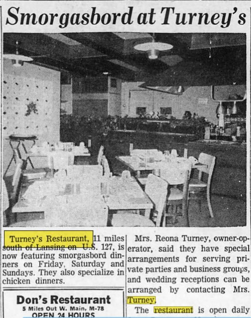 Mason Manor Motel (Turneys Dining Room) - Feb 1964 Article (newer photo)
